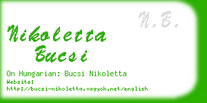 nikoletta bucsi business card